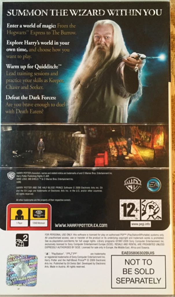 Harry Potter and the Half Blood Prince - Sony PlayStation Portable (PSP) (EA Games - 1) video game collectible [Barcode 5030946067008] - Main Image 2