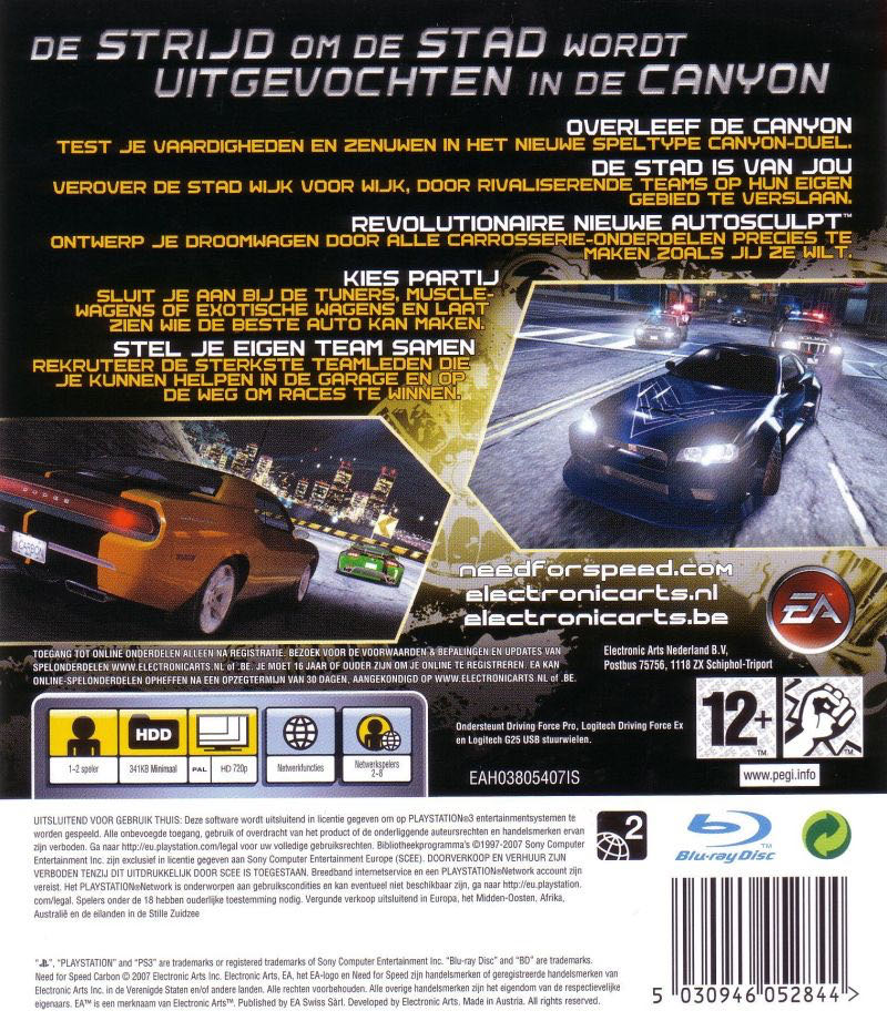 Need For Speed Carbon - Sony PlayStation 3 (PS3) (EA Swiss - 4) video game collectible [Barcode 5030946052844] - Main Image 2