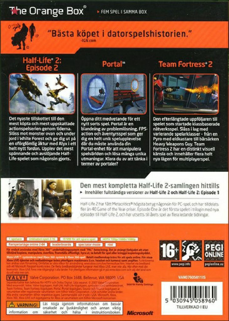 The Orange Box - Microsoft Xbox 360 (Valve Corporation - 1) video game collectible [Barcode 5030945058960] - Main Image 2