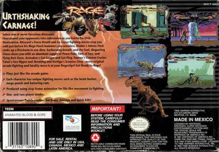 Primal Rage - Nintendo Super Nintendo Entertainment System (SNES) (Time Warner - 2) video game collectible [Barcode 031763108900] - Main Image 2