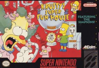 Krustys Super Fun House - Nintendo Super Nintendo Entertainment System (SNES) video game collectible - Main Image 1