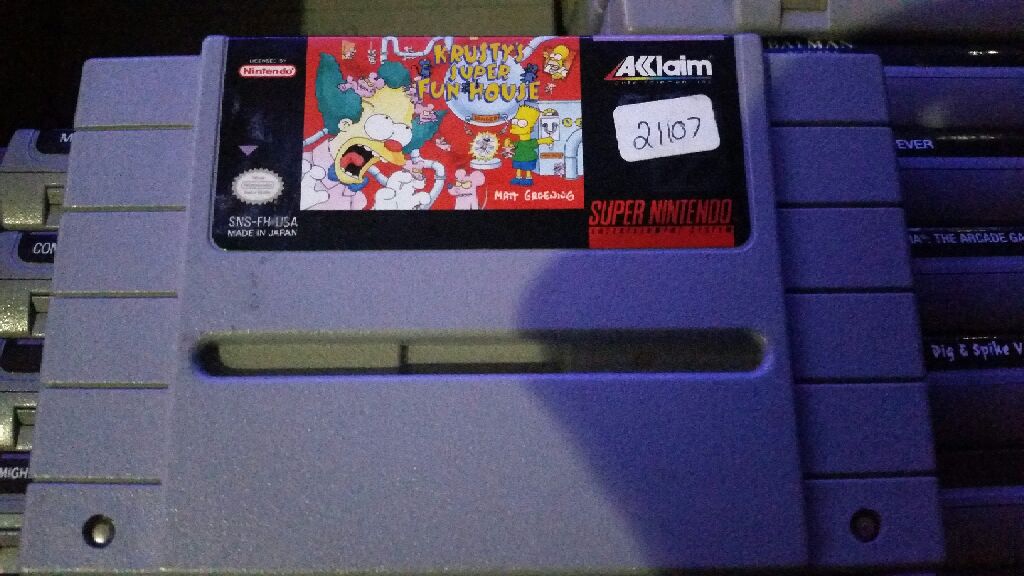 Krustys Super Fun House - Nintendo Super Nintendo Entertainment System (SNES) video game collectible - Main Image 1