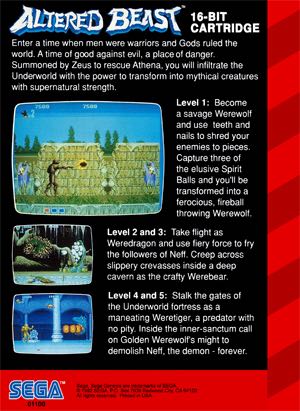 Altered Beast - Sega Genesis (Mega Drive) (Sega - 2) video game collectible [Barcode 010086011005] - Main Image 3