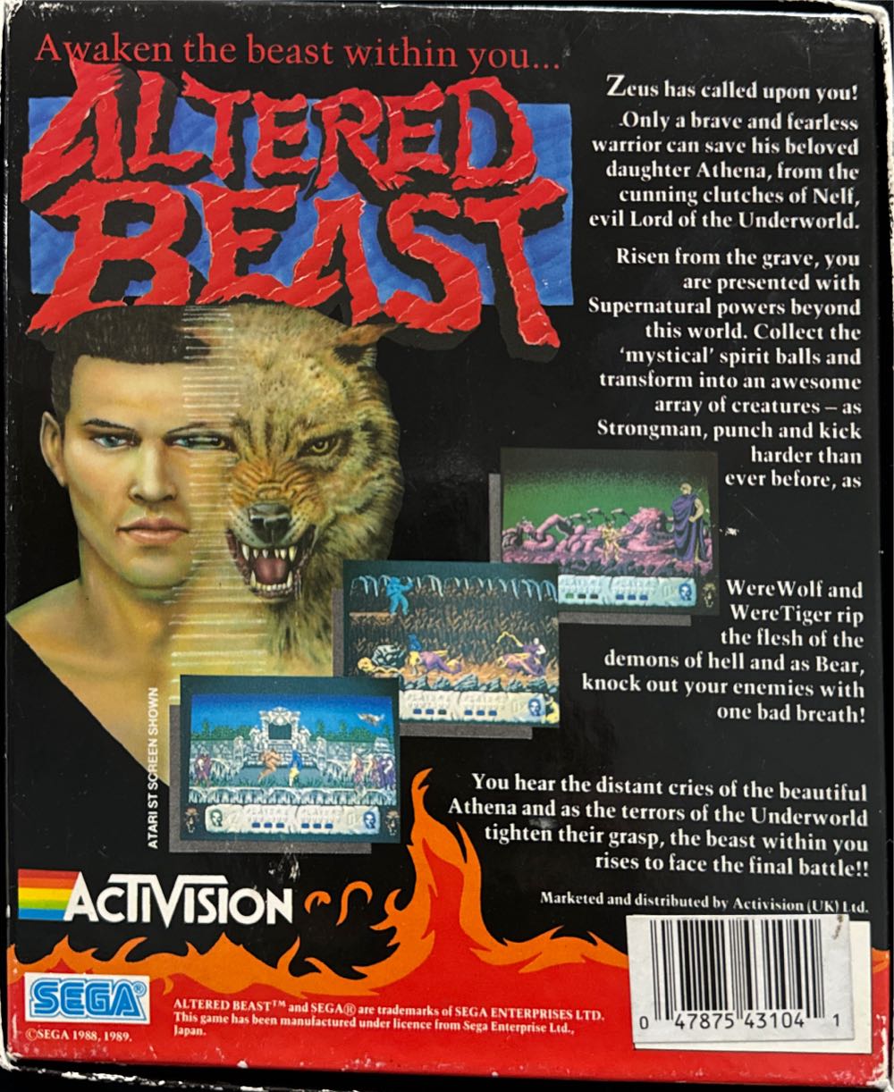 Altered Beast - Commodore 64 (Activision) video game collectible - Main Image 2