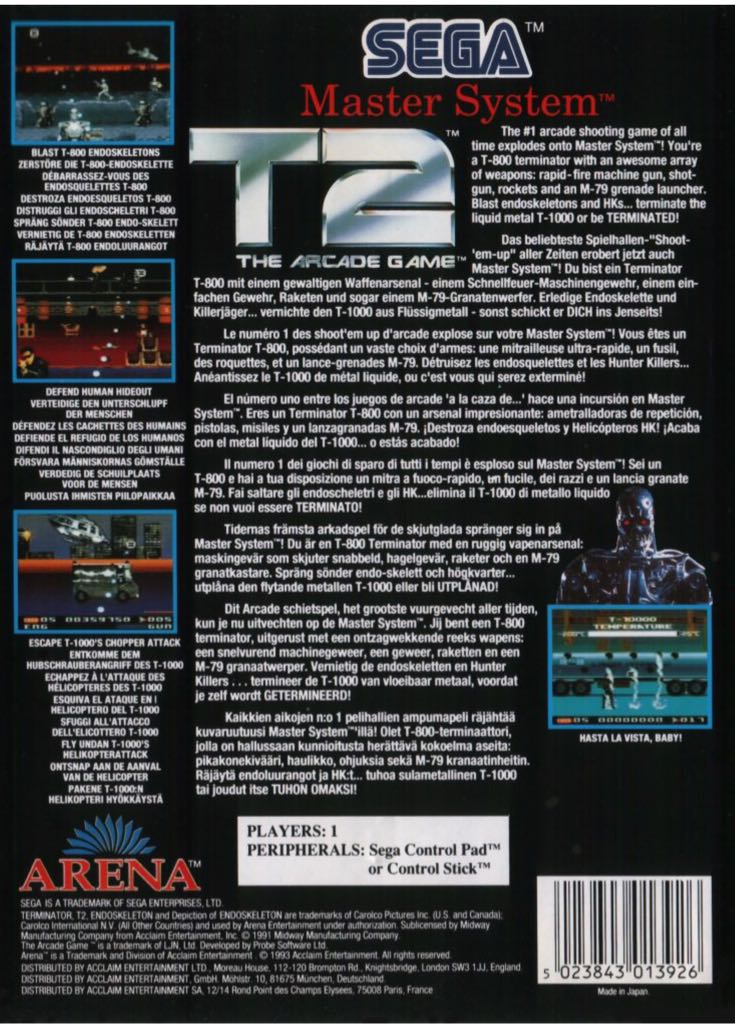 T2: The Arcade Game - Sega Master System video game collectible - Main Image 2