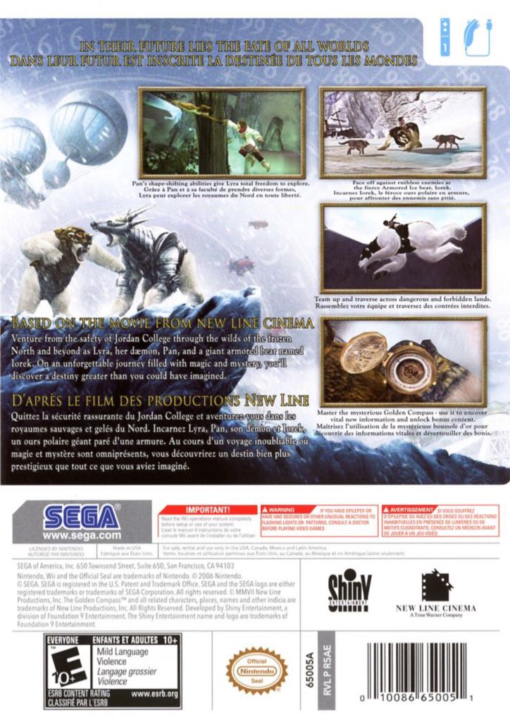 The Golden Compass - Nintendo Wii (Sega - 1) video game collectible [Barcode 010086650051] - Main Image 2