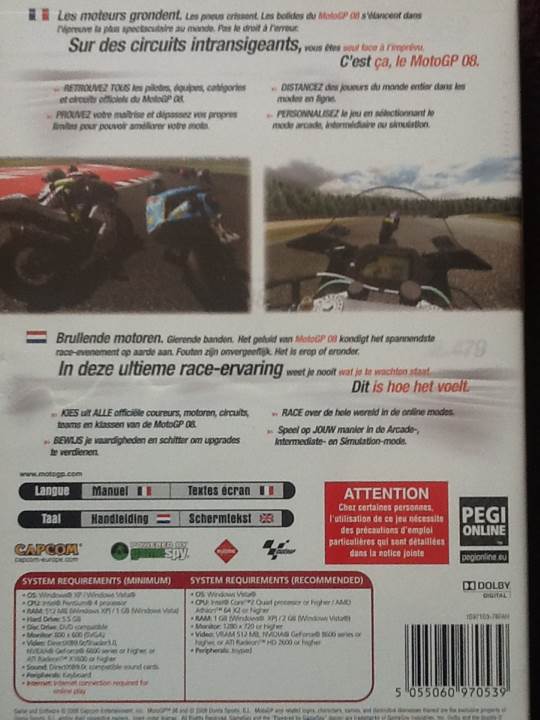 MotoGP 08 - Sony PlayStation 3 (PS3) (Capcom - 1) video game collectible [Barcode 013388340057] - Main Image 2