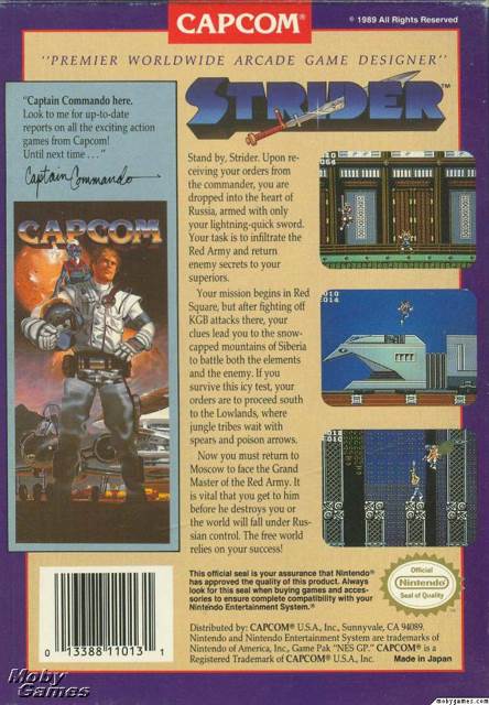 Strider - Nintendo Entertainment System (NES) (Capcom - 1) video game collectible - Main Image 2