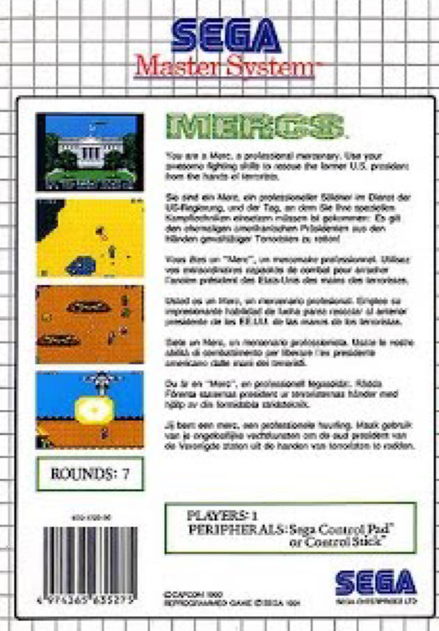 Mercs - Sega Master System (Sega - 1) video game collectible [Barcode 4974365635275] - Main Image 2
