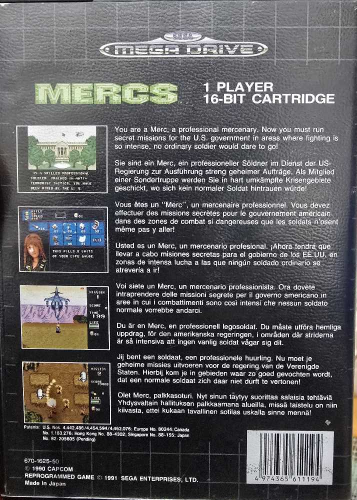 Mercs - Sega Mega Drive (Sega - 1) video game collectible - Main Image 2