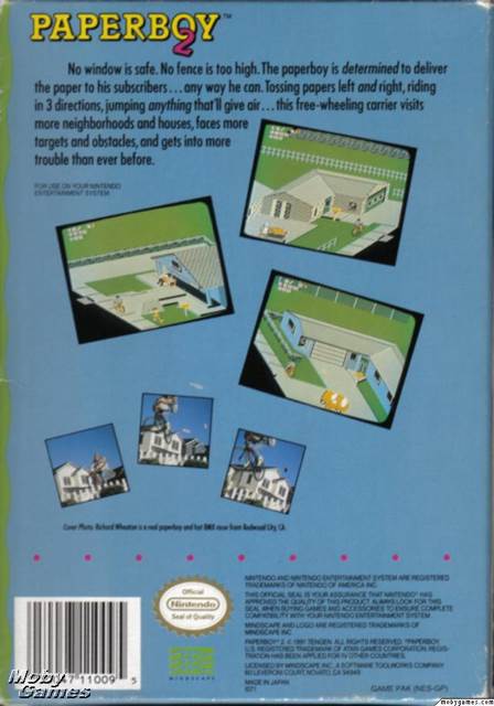 Paperboy 2 - Nintendo Entertainment System (NES) (Mindscape - 2) video game collectible [Barcode 050047110125] - Main Image 2