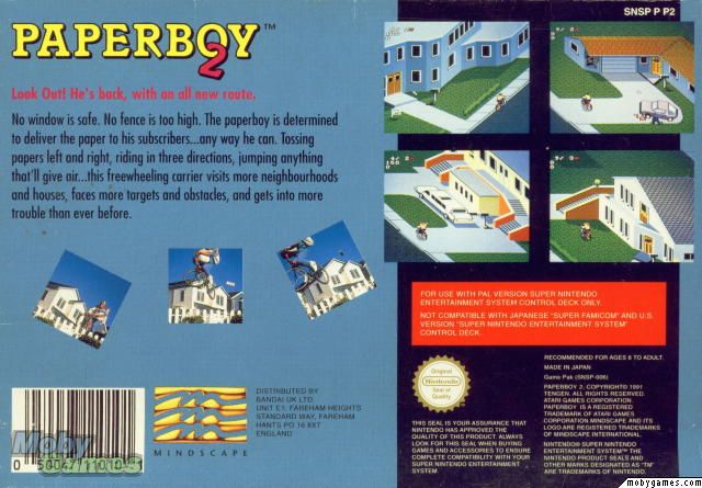 Paperboy 2 (Loose) - Nintendo Super Nintendo Entertainment System (SNES) (Mindscape - 2) video game collectible - Main Image 2