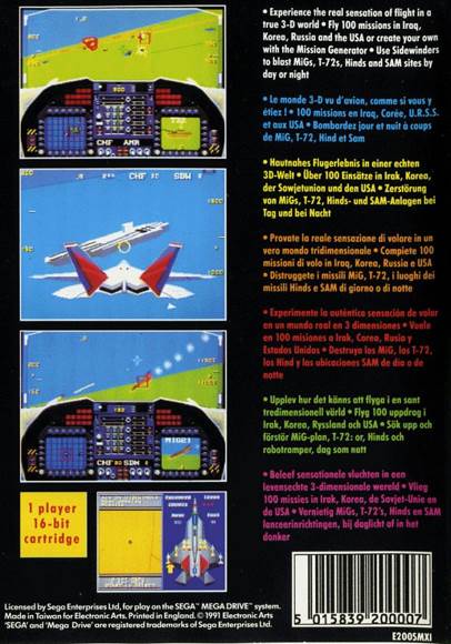 F-22 Interceptor - Sega Genesis (Mega Drive) (Electronic Arts/EA Games - 1) video game collectible [Barcode 014633070156] - Main Image 2