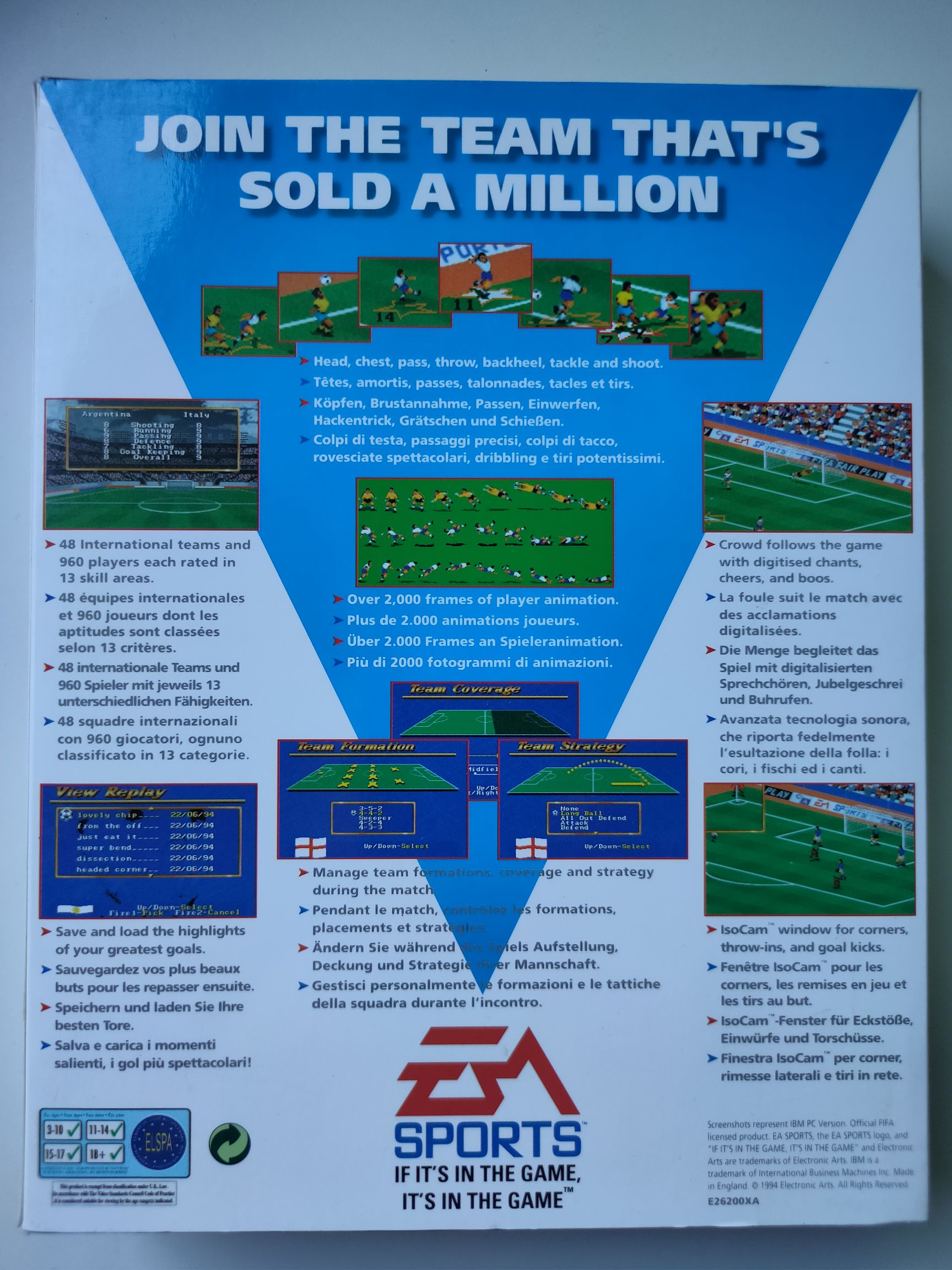 FIFA International Soccer - Commodore Amiga video game collectible [Barcode 5015839262111] - Main Image 2