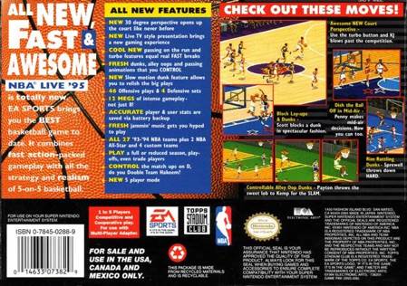 NBA Live 95 - Sega Genesis (Mega Drive) (Electronic Arts - 4) video game collectible [Barcode 014633073812] - Main Image 2