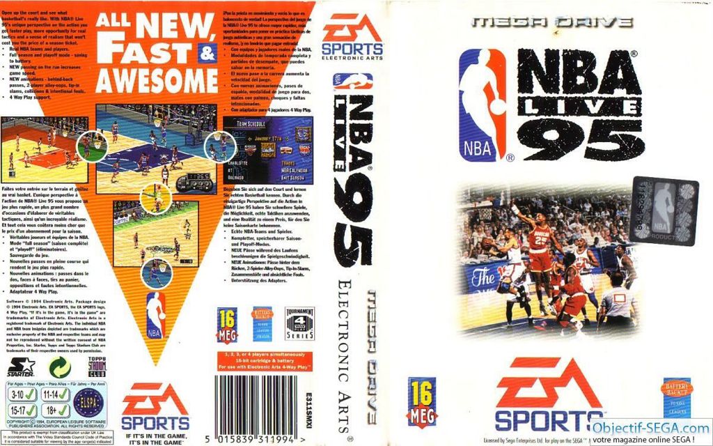 NBA Live 95 - Sega Mega Drive (Electronic Arts/EA Games) video game collectible [Barcode 5015839311994] - Main Image 2