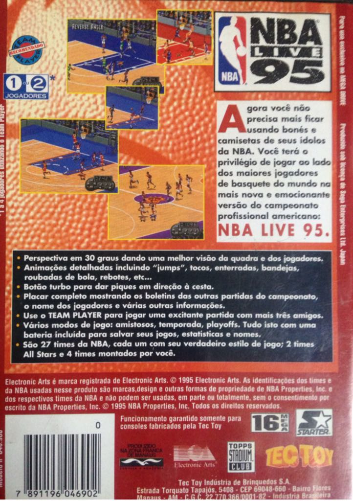 NBA Live 95 - Sega Mega Drive (Ea Sports) video game collectible [Barcode 7891196046902] - Main Image 2