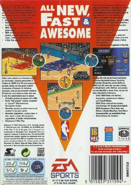 NBA Live 95 - Sega Master System video game collectible - Main Image 2