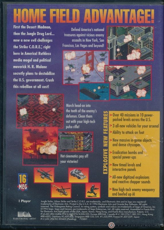Urban Strike - Sega Genesis (Mega Drive) (Electronic Arts/EA Games - 1) video game collectible [Barcode 014633073508] - Main Image 2