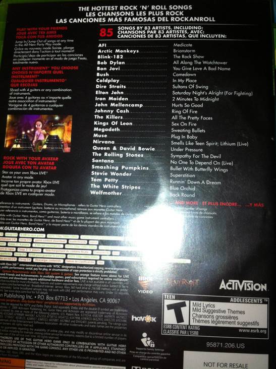 Guitar Hero 5  - Microsoft Xbox 360 video game collectible - Main Image 2