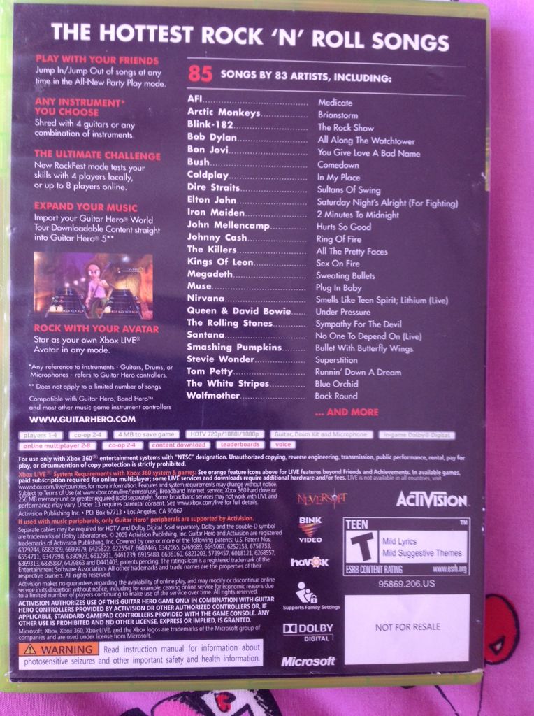 Guitar Hero 5  - Microsoft Xbox 360 video game collectible - Main Image 2