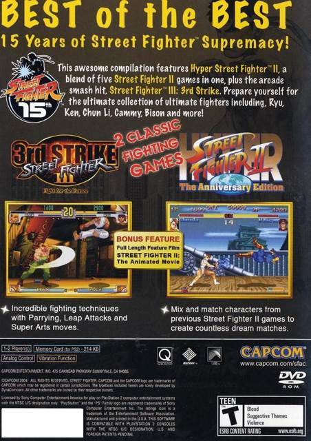 Street Fighter Anniversary Collection - Sony PlayStation 2 (PS2) (Capcom - 2) video game collectible [Barcode 013388260454] - Main Image 2