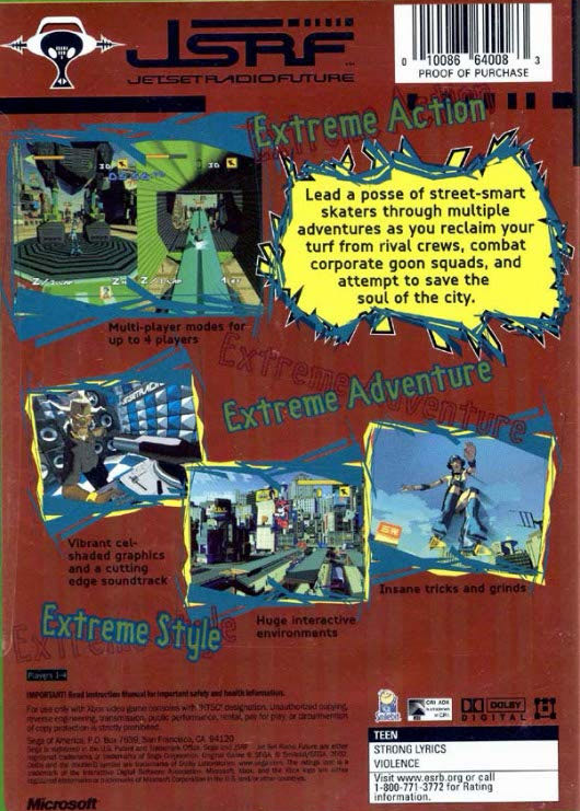 Jet Set Radio Future - Microsoft Xbox (Sega - 1-4) video game collectible [Barcode 0010086640083] - Main Image 2
