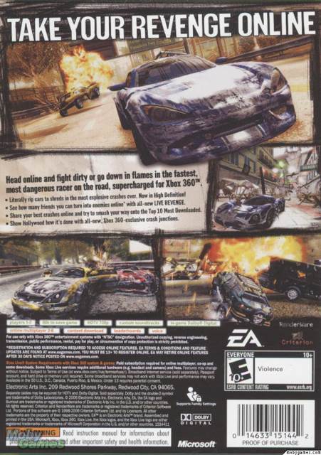 Burnout Revenge - Microsoft Xbox 360 (Backwards compatible - 1-2 Local // Online Discontinued) video game collectible [Barcode 16017269] - Main Image 2
