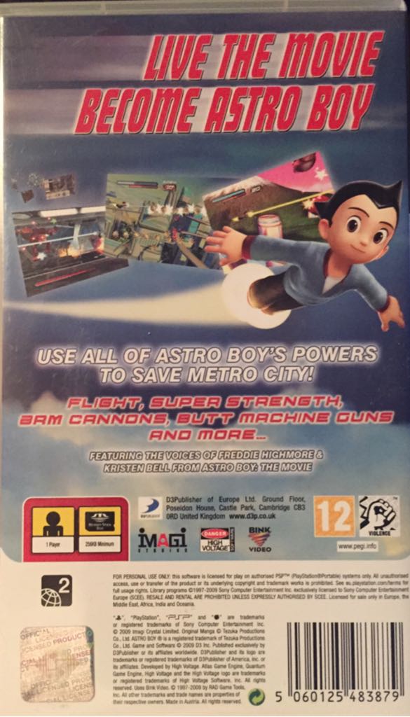 Astroboy - Sony PlayStation Portable (PSP) video game collectible [Barcode 5060125484470] - Main Image 2