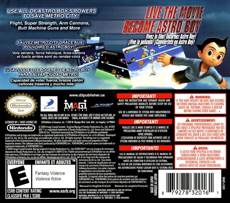 Astroboy - Nintendo DS (D3 Publisher - 1) video game collectible [Barcode 879278320161] - Main Image 2
