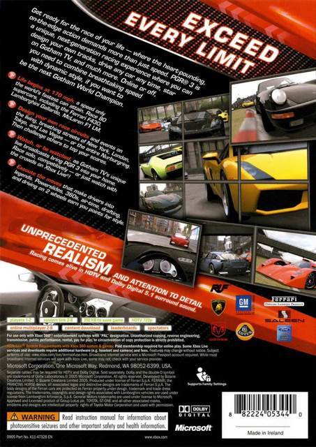 Project Gotham Racing 3 - Microsoft Xbox 360 (Microsoft Game Studios - 8) video game collectible [Barcode 882224053457] - Main Image 2