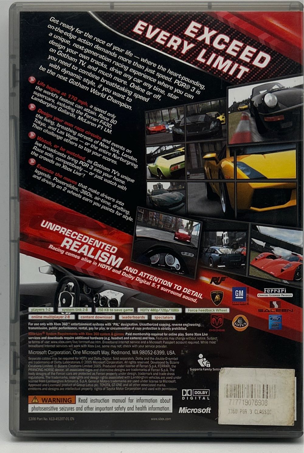 Project Gotham Racing 3 (Classics) - Microsoft Xbox 360 (Microsoft - 1-2) video game collectible [Barcode 882224316118] - Main Image 2