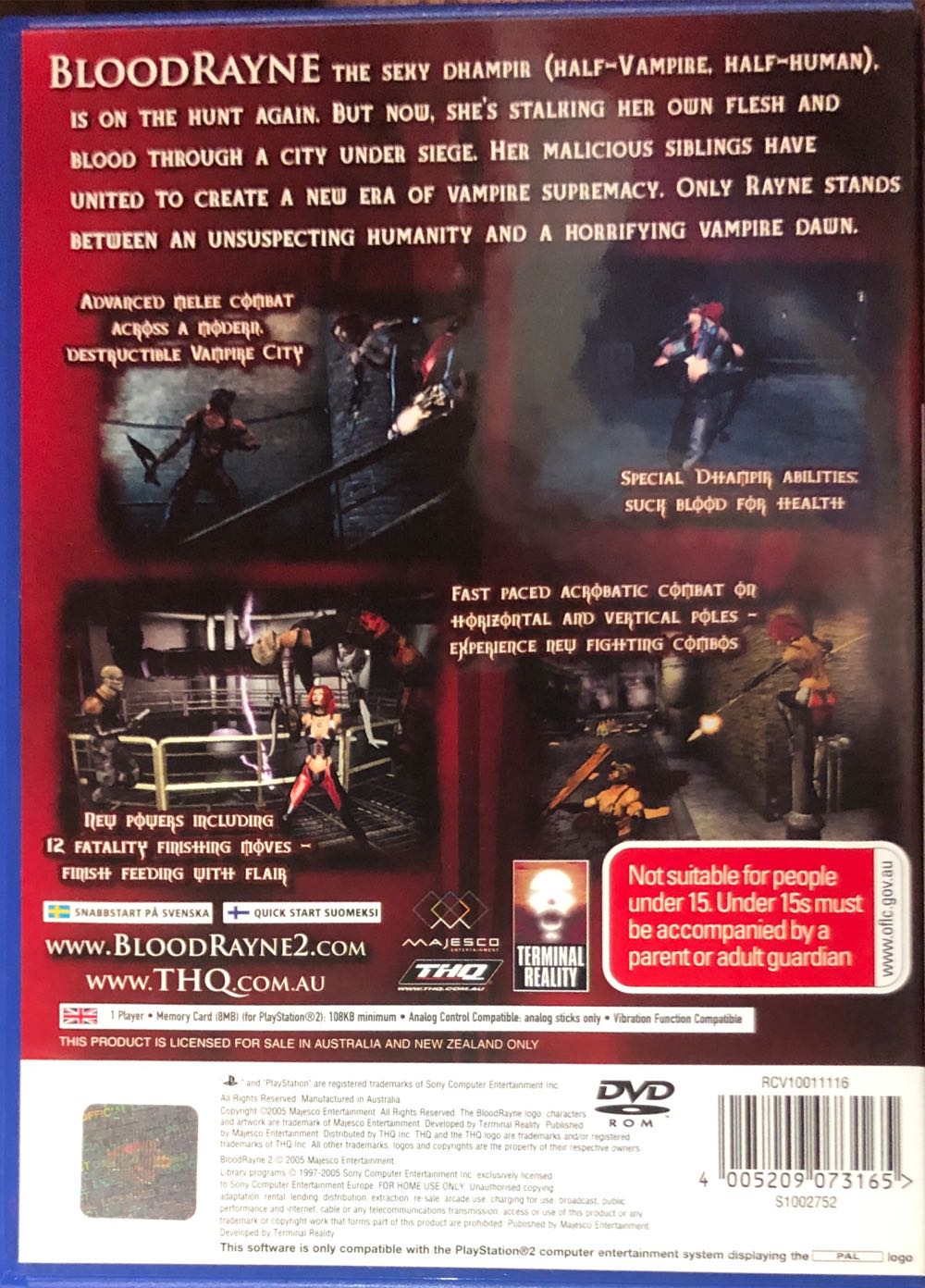 BloodRayne 2 - Sony PlayStation 2 (PS2) (Majesco - 1) video game collectible [Barcode 4005209073165] - Main Image 2