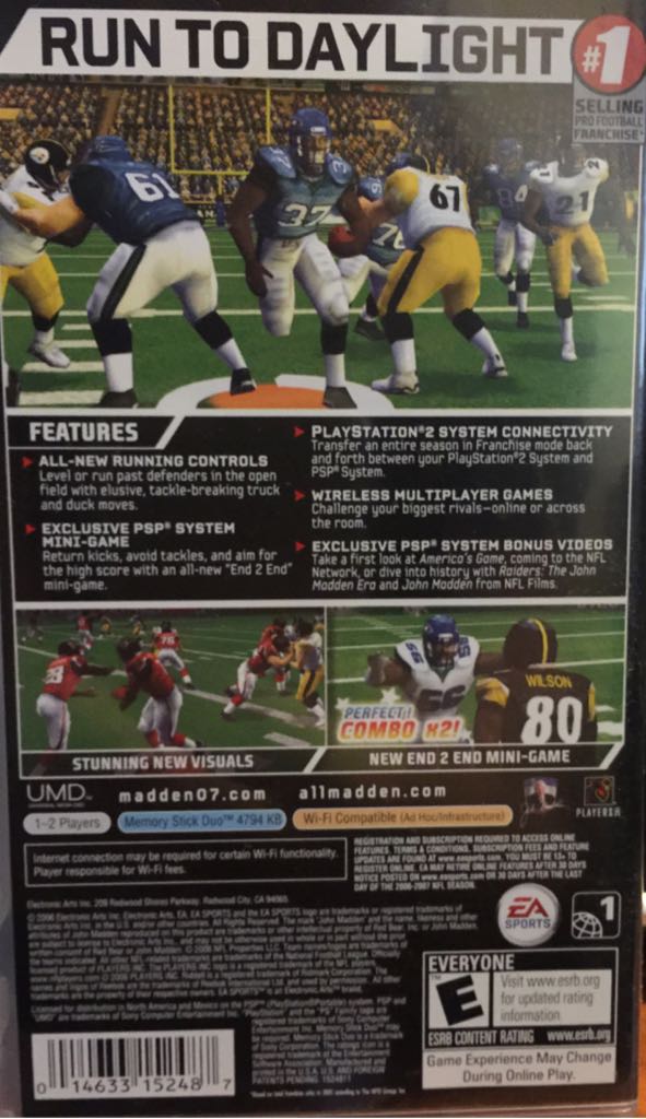 Madden NFL 07 - Sony PlayStation Portable (PSP) (Ea Sports - 1) video game collectible [Barcode 014633152487] - Main Image 2
