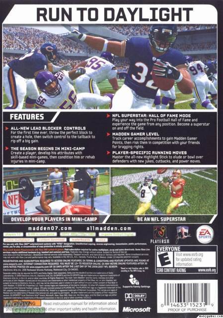 Madden NFL 07 - Microsoft Xbox 360 (Electronic Arts/EA Games - 2) video game collectible [Barcode 5030930051013] - Main Image 2