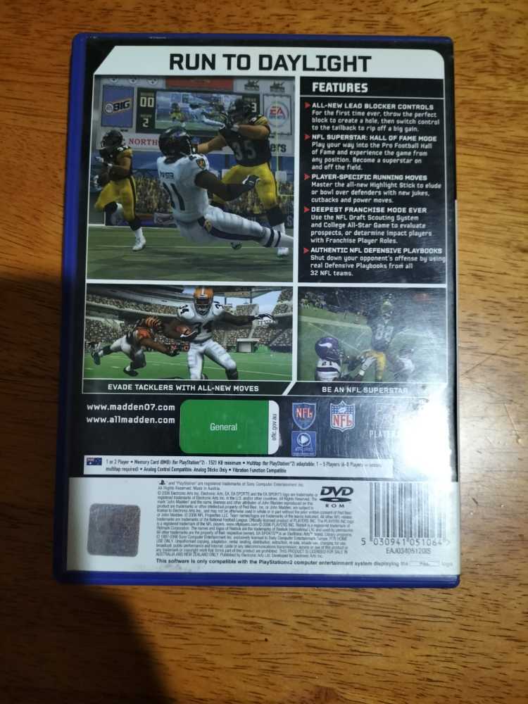 Madden NFL 2007 - Sony PlayStation 2 (PS2) video game collectible [Barcode 5030941051064] - Main Image 2