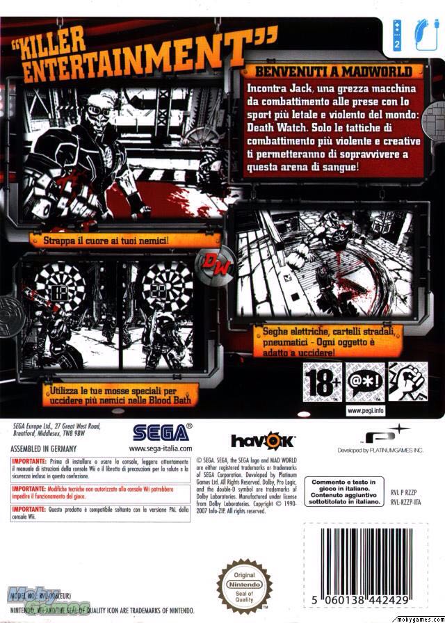 MadWorld - Nintendo Wii (Sega - 1-2) video game collectible [Barcode 5060138442412] - Main Image 2