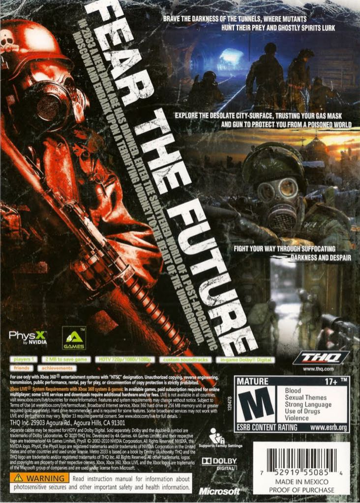 Metro 2033 - Microsoft Xbox 360 (1) video game collectible [Barcode 4005209130608] - Main Image 2