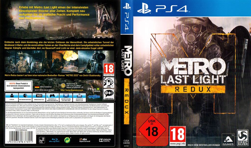 Metro 2033 - Sony PlayStation 4 (PS4) (THQ - 1) video game collectible [Barcode 4005209132459] - Main Image 2