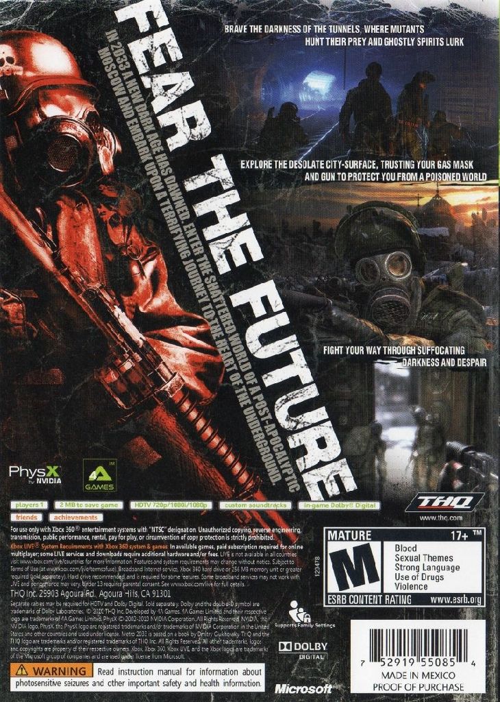 Metro 2033 - Microsoft Xbox 360 (THQ - 1) video game collectible [Barcode 4005209152969] - Main Image 2