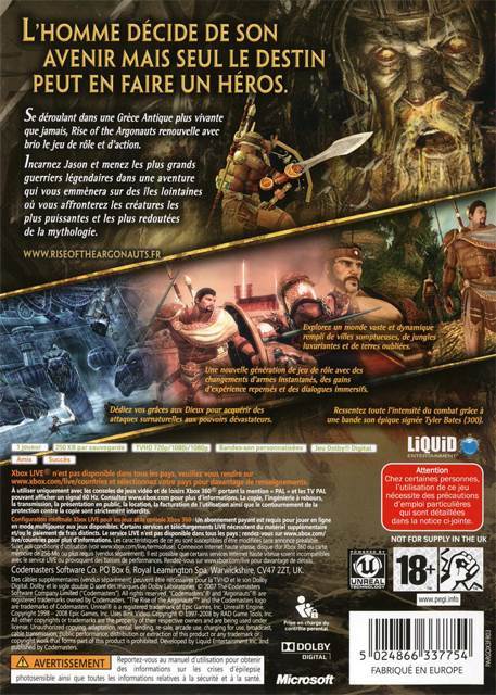 Rise of the Argonauts - Microsoft Xbox 360 (Codemasters - 1) video game collectible [Barcode 5024866337747] - Main Image 2