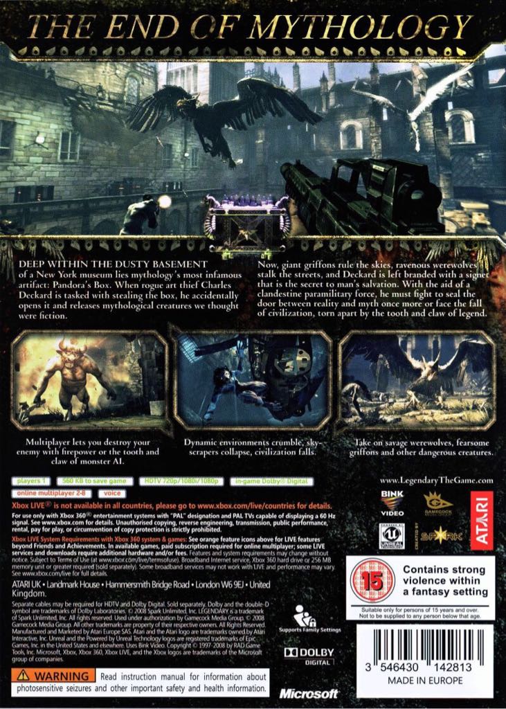 Legendary - Microsoft Xbox 360 (Atari - 1) video game collectible [Barcode 3546430142813] - Main Image 2