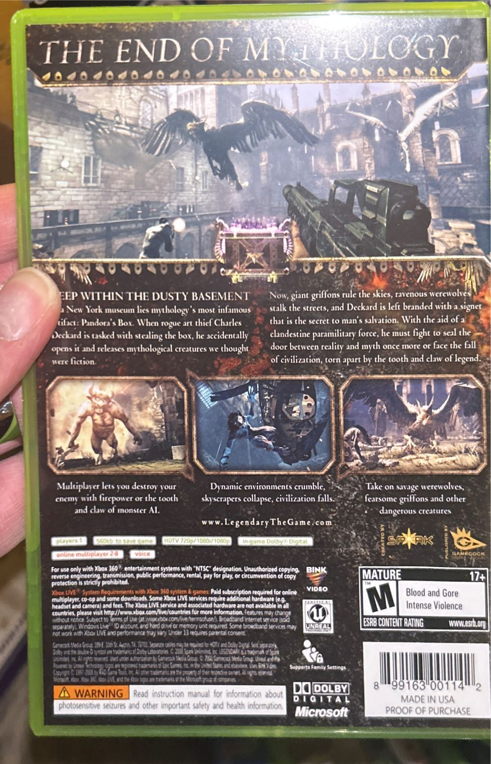 Legendary - Microsoft Xbox 360 (Spark - 1) video game collectible [Barcode 899163001142] - Main Image 4