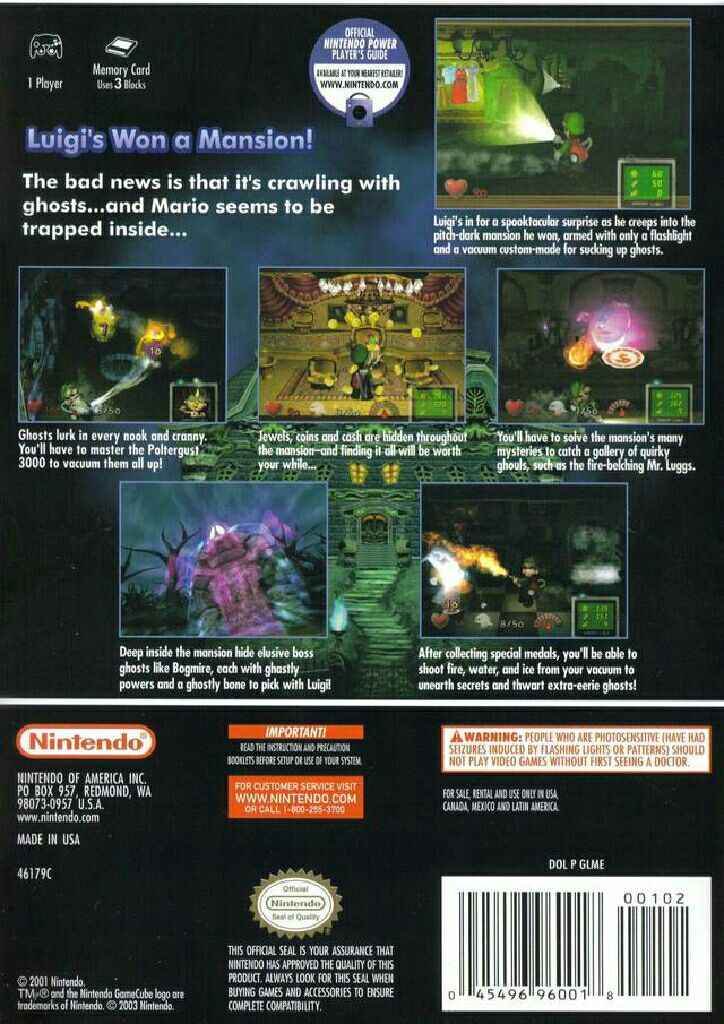 LUIGIS MANSION - Nintendo GameCube (Nintendo) video game collectible - Main Image 2