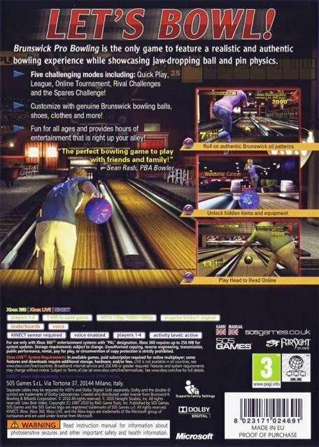 Brunswick Pro Bowling - Microsoft Xbox 360 (505 Games - 2) video game collectible [Barcode 650008500684] - Main Image 2