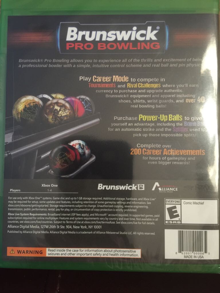 Brunswick Pro Bowling - Microsoft Xbox One (Alliance Digital Media) video game collectible - Main Image 2