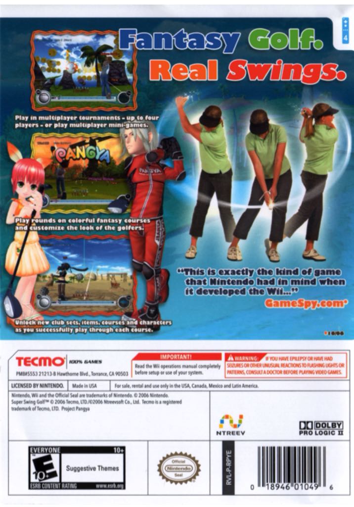 Super Swing Golf - Nintendo Wii (Tecmo Koei - 2) video game collectible [Barcode 018946010496] - Main Image 2
