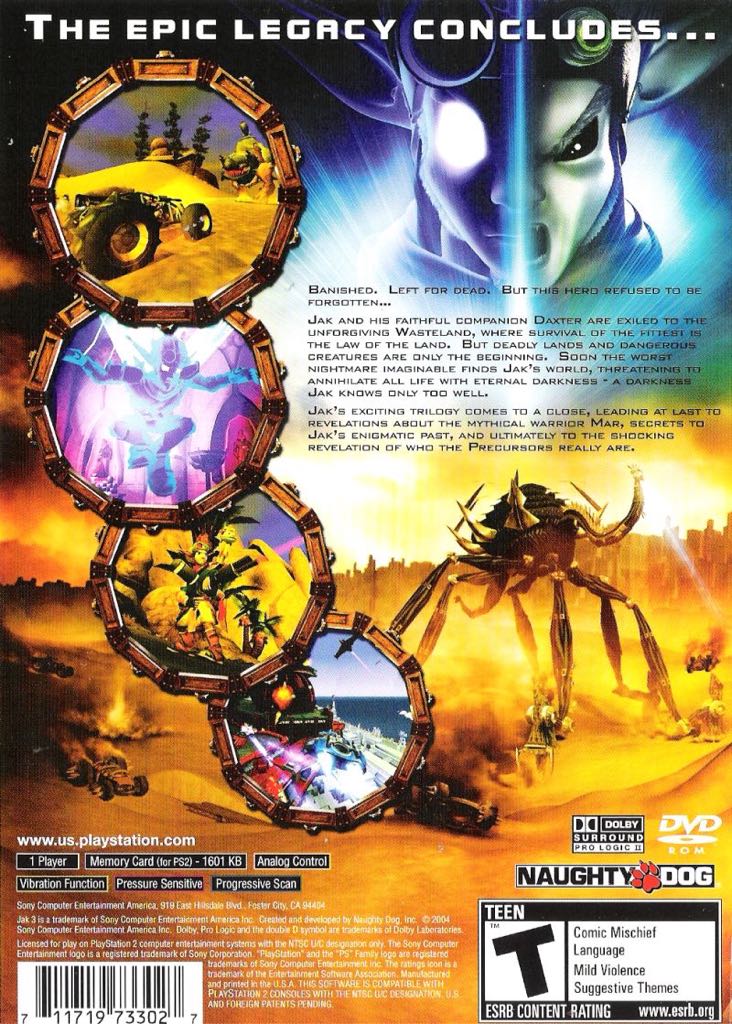 Jak 3 - Sony PlayStation 2 (PS2) (Sony Computer Entertainment America - 1) video game collectible [Barcode 711719695844] - Main Image 2