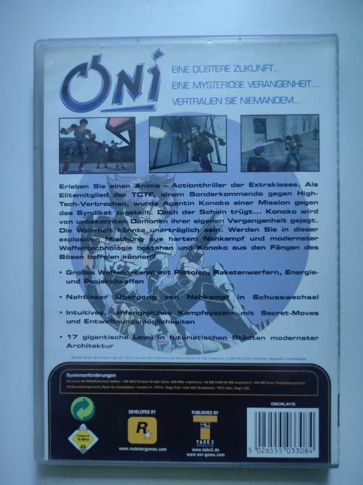 ONI - PC video game collectible [Barcode 5026555033084] - Main Image 2