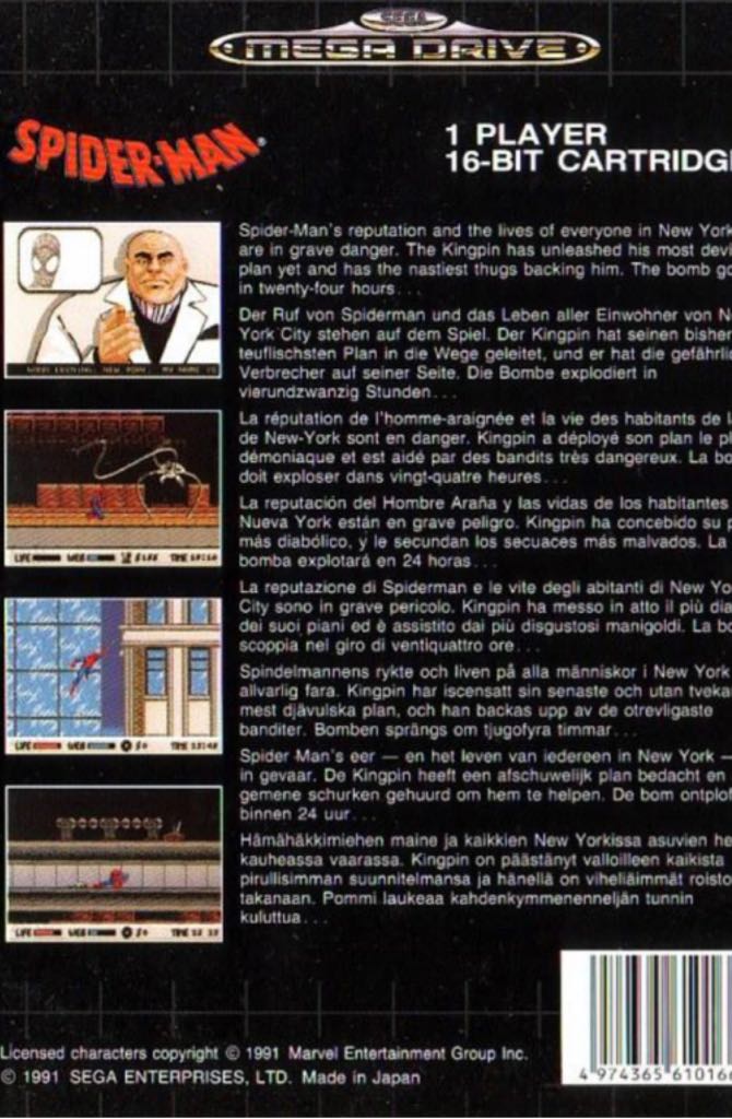 SPIDERMAN  - Sega Mega Drive video game collectible - Main Image 2